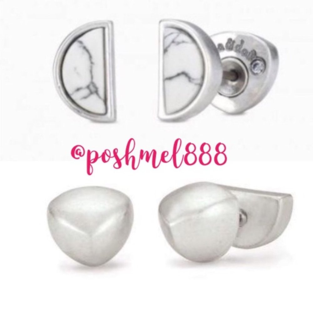 Stella & Dot | Retired Howlite Stone Deja Vu Reversible Stud Earrings